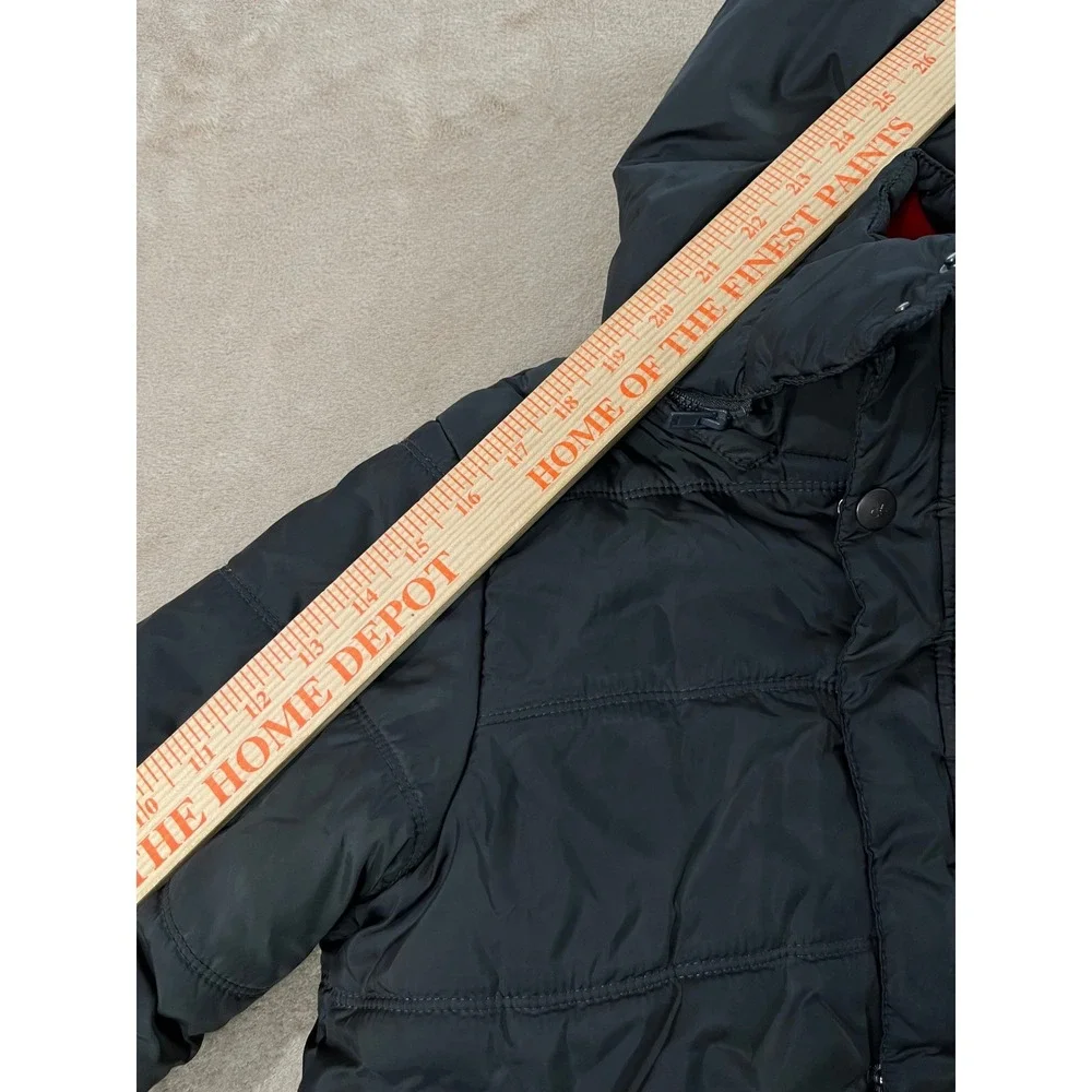 Y2K Calvin Klein Jeans Puffer Jacket Boys‎ size 7  Gray Winter Coat Hooded EUC